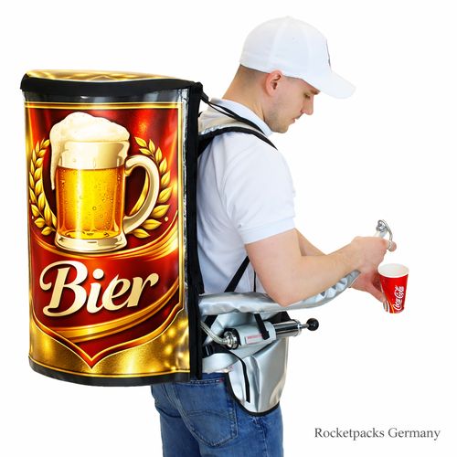Getränkerucksack für mobilen Ausschank von Bier und Kaltgetränken bei Events