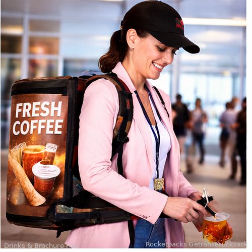 Mobiler Kaffee-Dispenser für den Catering-Service in Zügen oder Bussen.