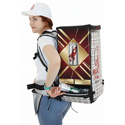 Limonaden-Rucksack im speziellen Design für Retro-Events und Märkte.