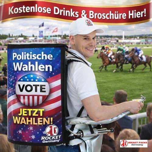 Professionelles mobiles Bier-Schanksystem als Rucksack. Optimiert für die schnelle Bewirtung in Fußballstadien und bei Konzerten mit hohem Gästeaufkommen.
