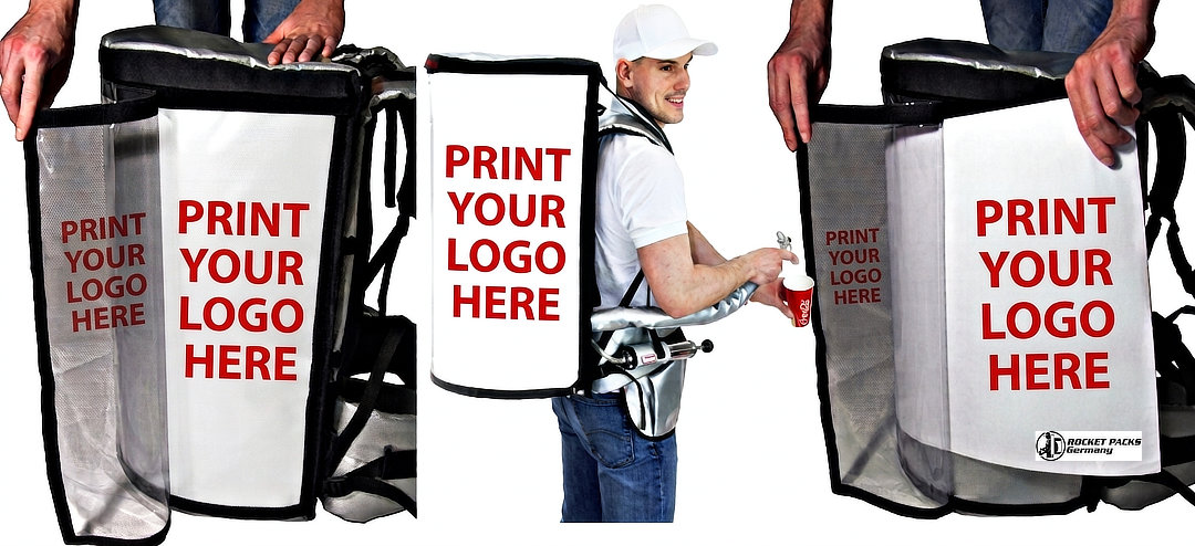 Promotion Getränkerucksack mit individuell bedruckbarer Werbefläche für Logo und Markenbranding