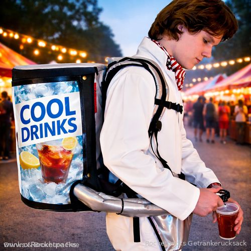 Ergonomisches Rückensystem für den schmerzfreien Einsatz mobiler Zapfanlagen.