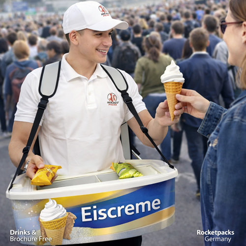 Nutzen Sie Rocketpacks für Ihre nächste Livekampagne. Emotion durch Drinks & persönliche bauchladen Kundeninteraktion als Erfolgsfaktor.